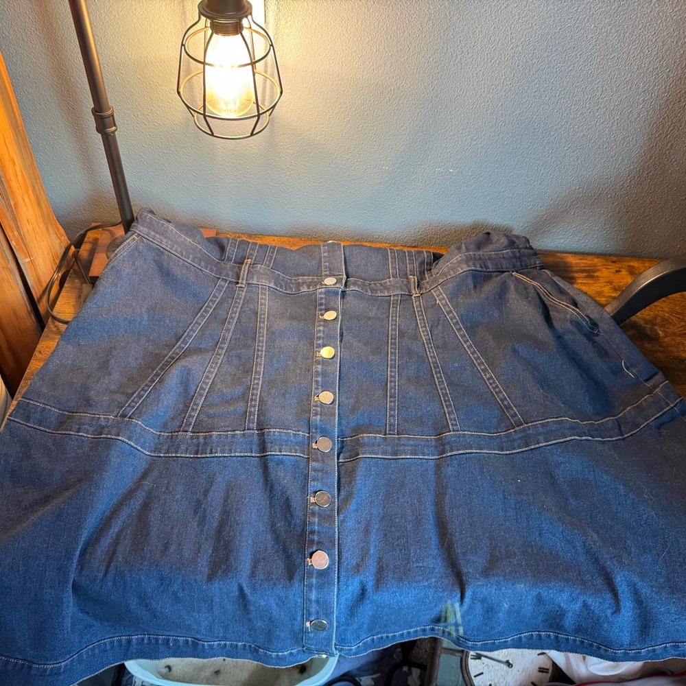 Eloquii Blue Denim Midi Dress - Picture 6 of 8